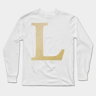 The Letter L Gold Metallic Design Long Sleeve T-Shirt